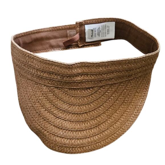 Madewell Women's Visor Hat Packable Braided Straw Look ONE SIZE Adjustable - Picture 2 of 5